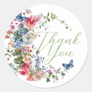 Sticker Rond Où poussent les fleurs sauvages   Merci