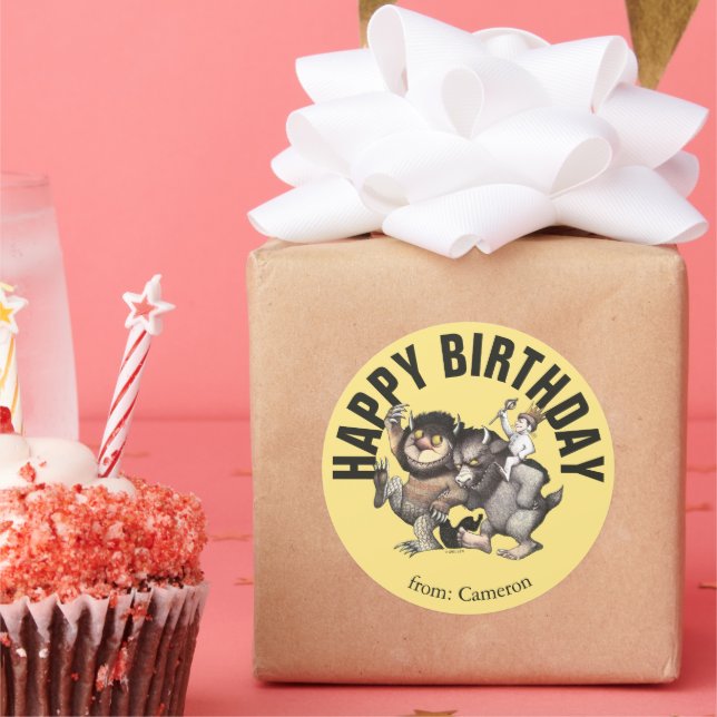 Sticker Rond Où sont les choses sauvages | Joyeux anniversaire (Fête)