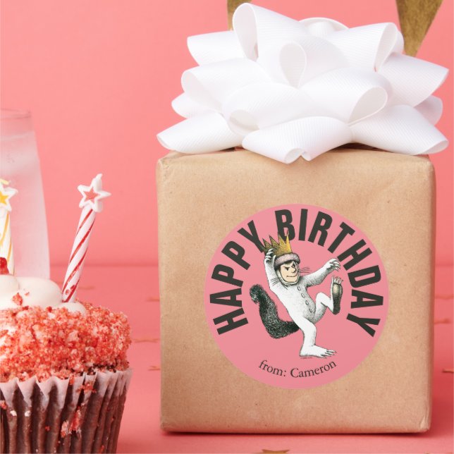 Sticker Rond Où sont les choses sauvages | Joyeux anniversaire (Fête)