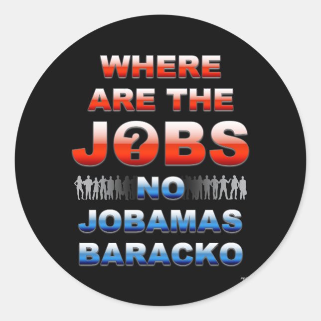 Sticker Rond Où Sont Les Emplois (Devant)