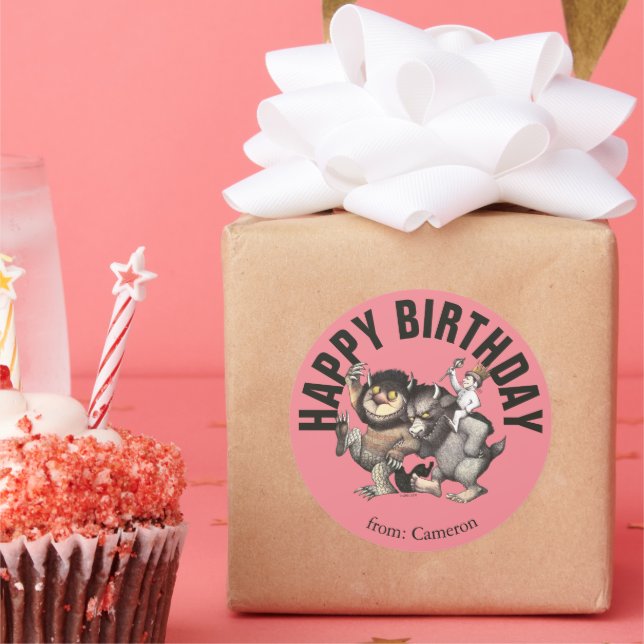 Sticker Rond Où sont les monstres ? | Joyeux Anniversaire (Fête)