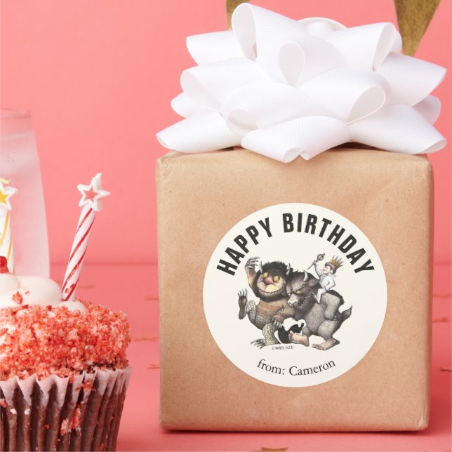 Sticker Rond Où sont les monstres ? | Joyeux Anniversaire (Fête)