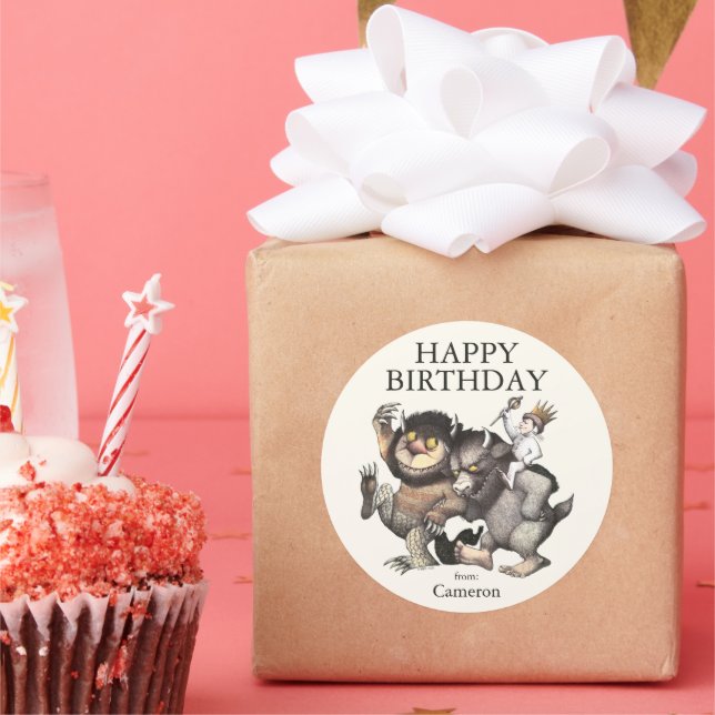 Sticker Rond Où sont les monstres ? | Joyeux Anniversaire (Fête)