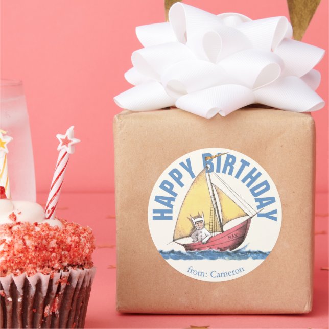 Sticker Rond Où sont les monstres ? | Joyeux Anniversaire (Fête)