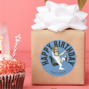 Sticker Rond Où sont les monstres ? Joyeux Anniversaire