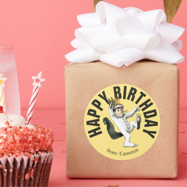 Sticker Rond Où sont les monstres ? | Joyeux Anniversaire (Fête)
