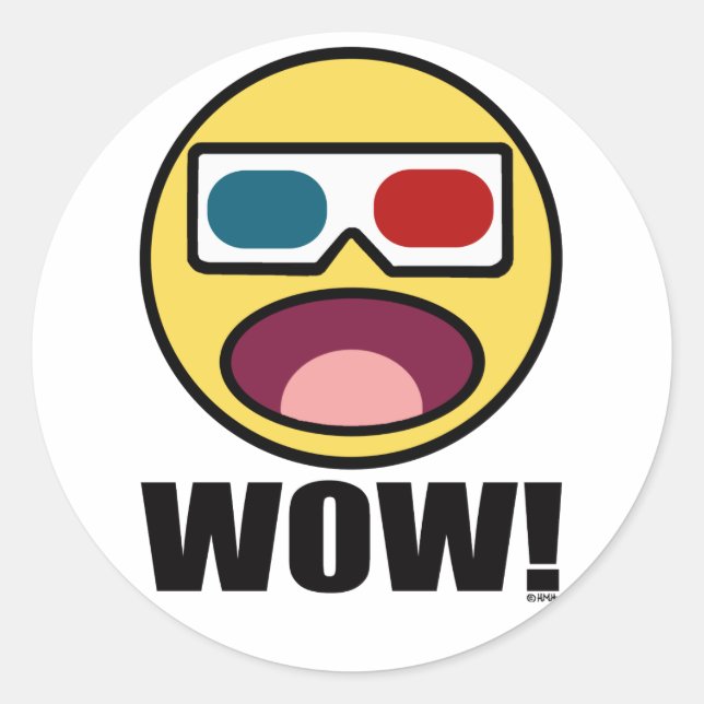 Sticker Rond Ouah ! 3D (Devant)