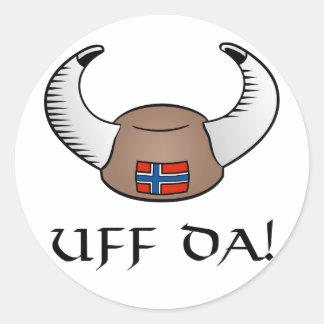 Sticker Rond Ouf Da ! Casquette viking