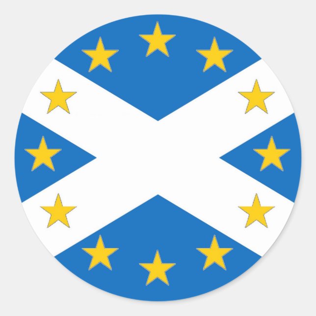Sticker Rond Oui au drapeau écossais européen indépendant (Devant)