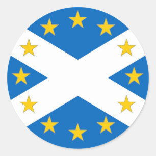 Sticker Rond Oui au drapeau indépendant de l'Ecosse d'Européen
