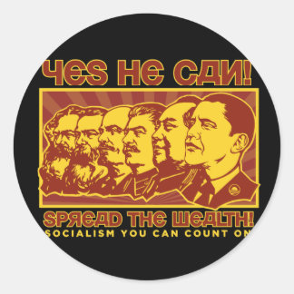 Sticker Rond Oui, Il Peut ! Camarade Obama Spoof