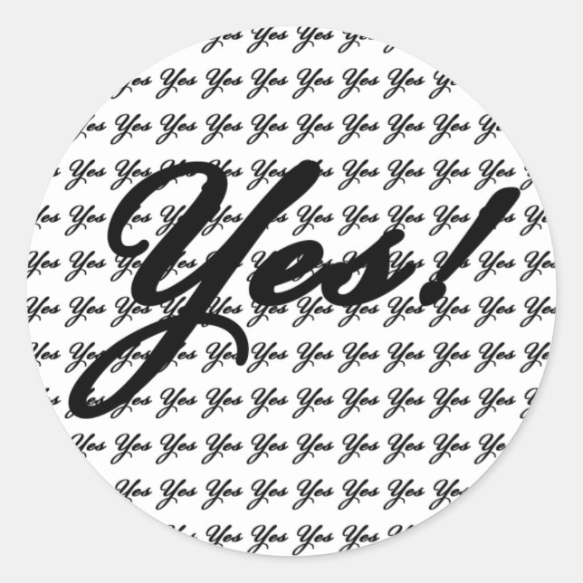 Sticker Rond Oui! Inspiration de la conception de l'autocollant (Devant)