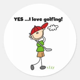 Sticker Rond Oui j'adore le golf