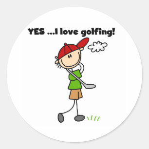 Sticker Rond OUI j'aime jouer au golf