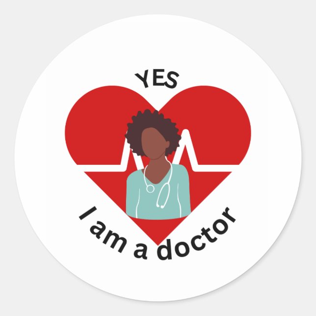 Sticker Rond Oui, je suis médecin (Devant)