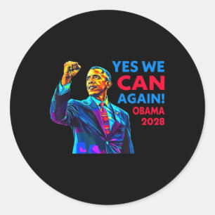 Sticker Rond Oui, nous pouvons à nouveau Obama 2028 Campagne po