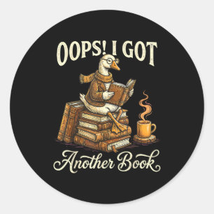 Sticker Rond Oups ! encore un livre espèce de fouineur de livre