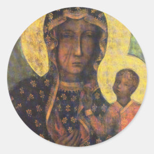 Sticker Rond Our Lady of Czestochowa