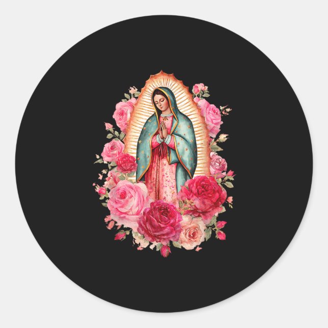 Sticker Rond Our Lady Virgen De Guadalupe Saint Virgin Mary Nk  (Devant)