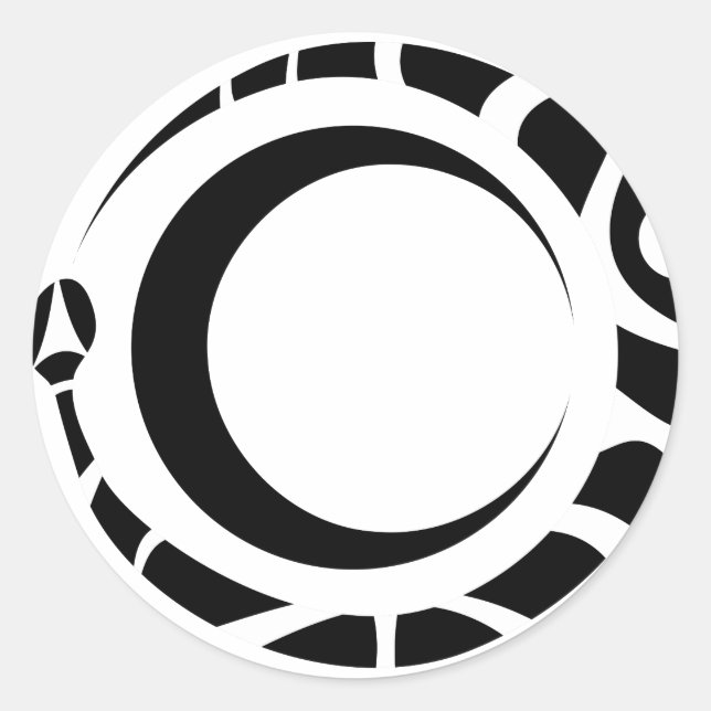 Sticker Rond ouroboros et lune (Devant)