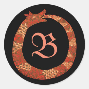 Sticker Rond Ouroboros monogramme