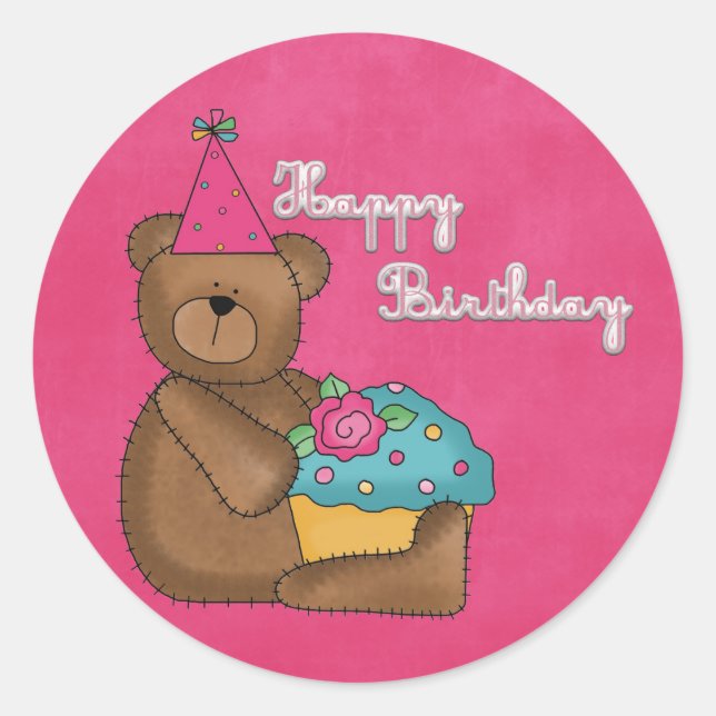 Sticker Rond ours anniversaire (Devant)