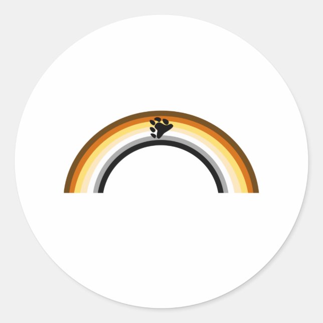 Sticker Rond Ours arc-en-ciel (Devant)