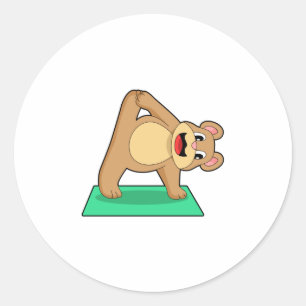 Sticker Rond Ours au Yoga Fitness