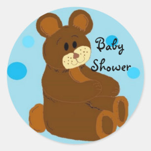 Sticker Rond Ours baby shower