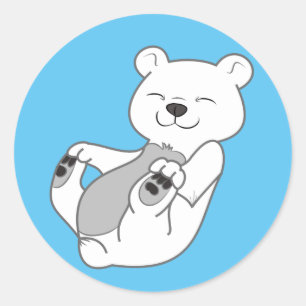Sticker Rond Ours blanc CUB
