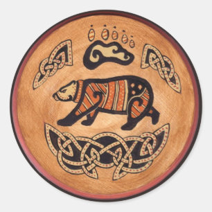 Sticker Rond Ours celtique