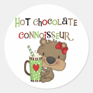 Sticker Rond Ours chaud de fille de ChocolateConoisseur