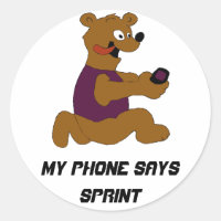 Ours De Caricature Fou Avec Téléphone Cellulaire