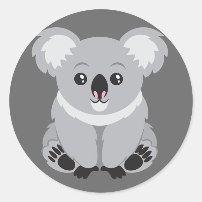 Sticker Rond Ours de koala Animé mignon (Devant)