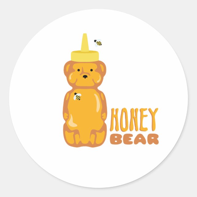 Sticker Rond Ours de miel (Devant)