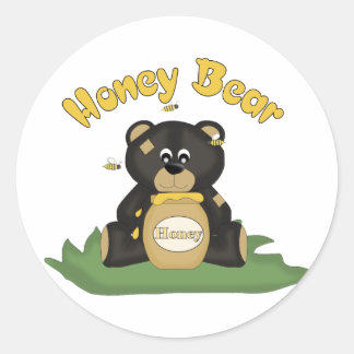 Sticker Rond Ours de miel