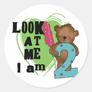 Sticker Rond Ours de nounours je suis 2 T-shirts et cadeaux