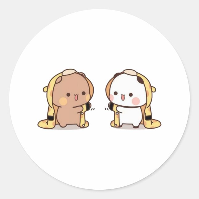Sticker Rond Ours de pêche au lait mou (Devant)