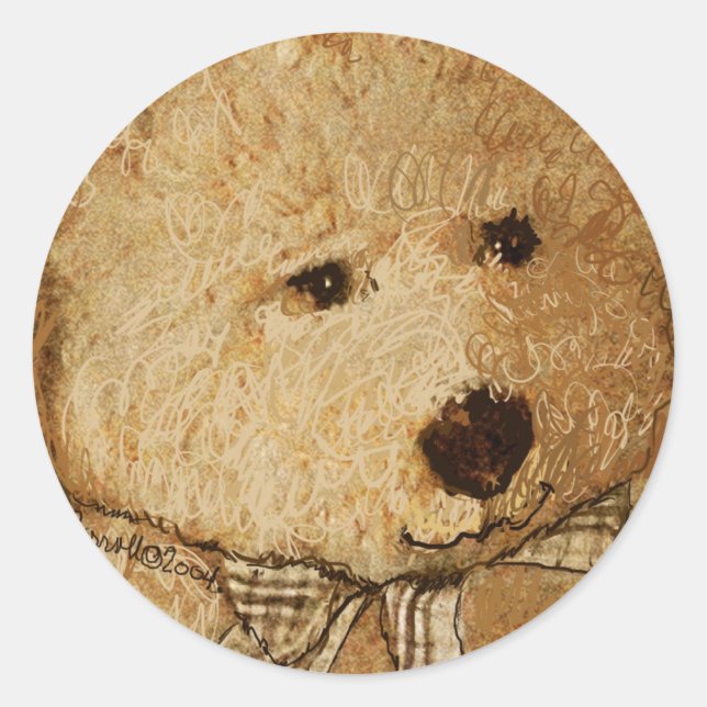 Sticker Rond Ours de Teddie (Devant)