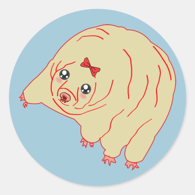 Sticker Rond Ours d'eau mûre Anime Tardigrade (Devant)