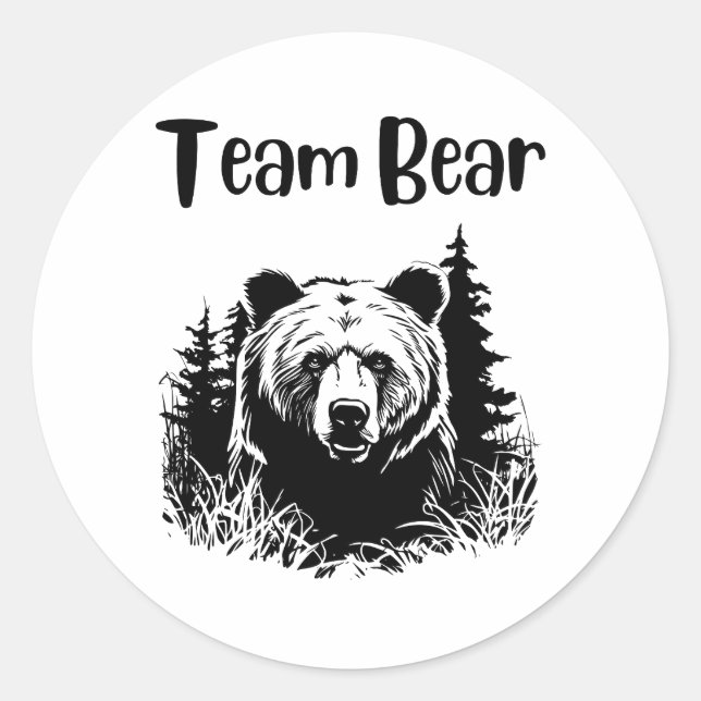 Sticker Rond Ours d'équipe (Devant)