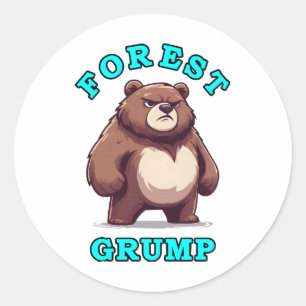 Sticker Rond Ours drôle