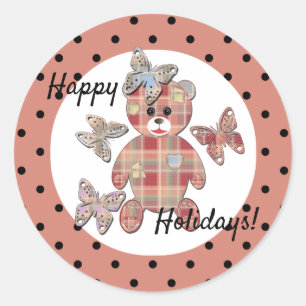 Sticker Rond Ours en peluche