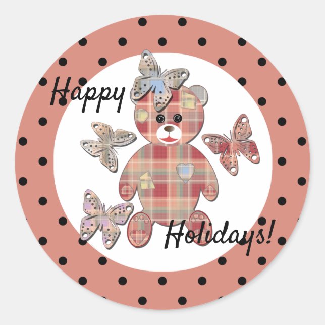 Sticker Rond Ours en peluche (Devant)