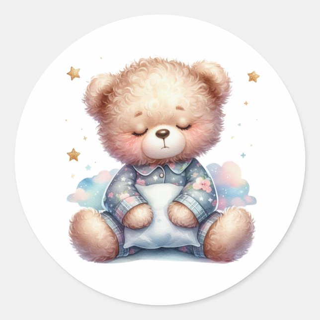 Sticker Rond ours en peluche (Devant)
