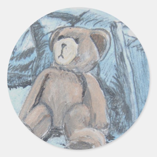 Sticker Rond Ours en peluche (Devant)