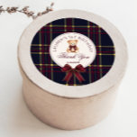 Sticker Rond Ours en peluche 1er anniversaire plaid vintage Ted<br><div class="desc">Ours en peluche 1er anniversaire plaid vintage Teddy Bear Autocollant rond classique
Articles assortis disponibles.</div>