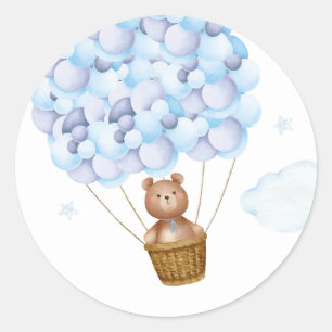 Sticker Rond Ours en peluche Attendre avec impatience Ourson Bl