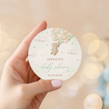 Ours en peluche avec Baby shower Ballons verts