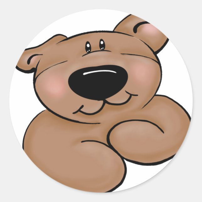 Sticker Rond Ours en peluche mignon (Devant)